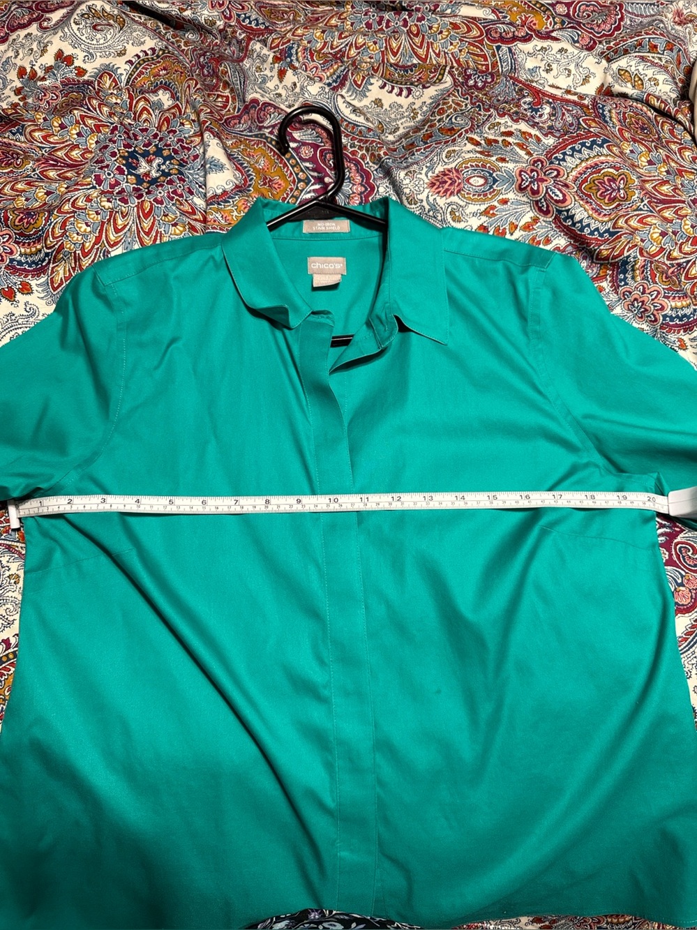 EUC Chico’s Women's Teal Button-Up Shirt - size 1​​ - Picture 7 of 7